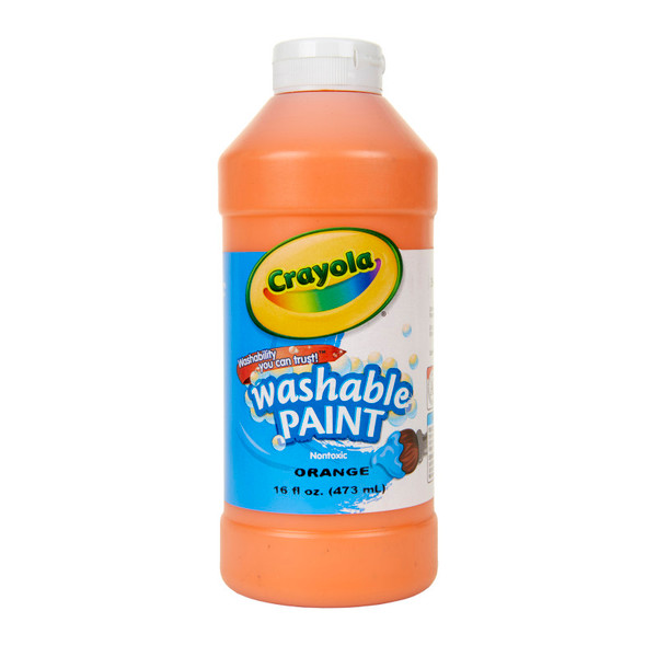 Crayola Washable Paint, Orange, 16 Oz. BIN201636