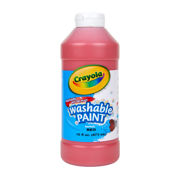 Crayola Washable Paint, Red, 16 Oz. BIN201638