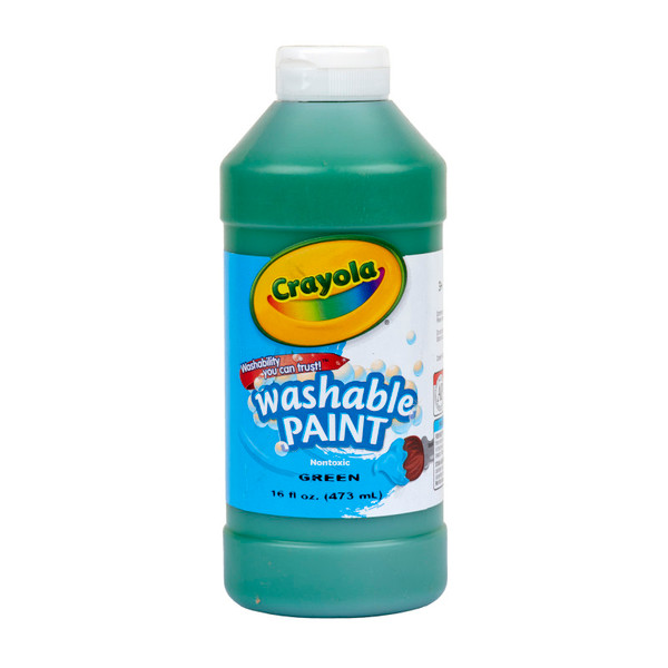 Crayola Washable Paint, Green, 16 Oz. BIN201644