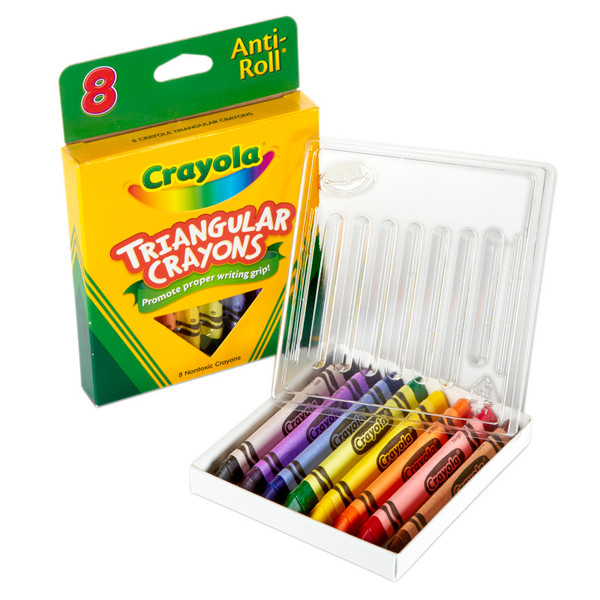 Crayola Triangular Anti-Roll Crayons, 8 Colors BIN524008