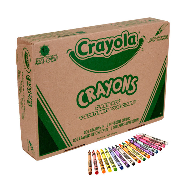 Crayola Crayon Classpack, Reg Size, 16 Colors, Pack Of 800 BIN528016