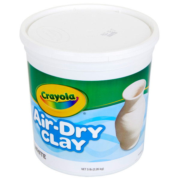 Crayola Air-Dry Clay, 5 Pounds Resealable Bucket, White BIN575055