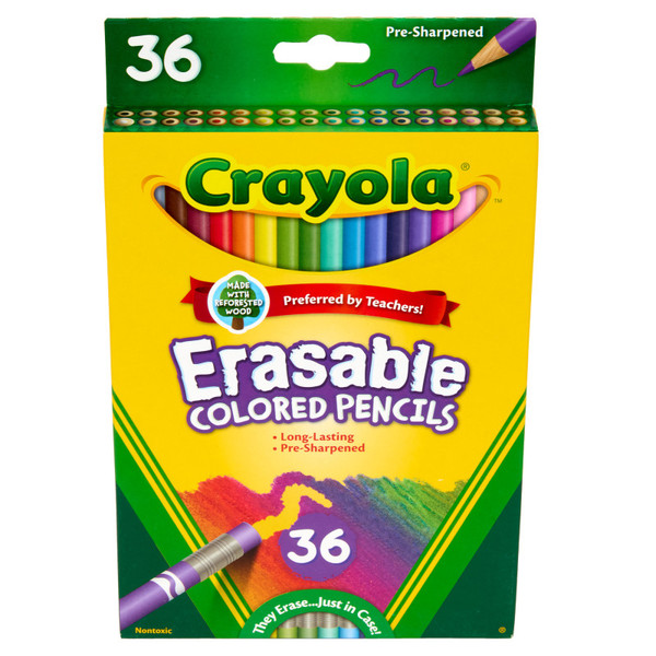 Crayola Erasable Colored Pencils, 36 Count BIN681036