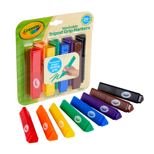 Crayola Washable Tripod Grip Markers, Pack Of 8 BIN811386