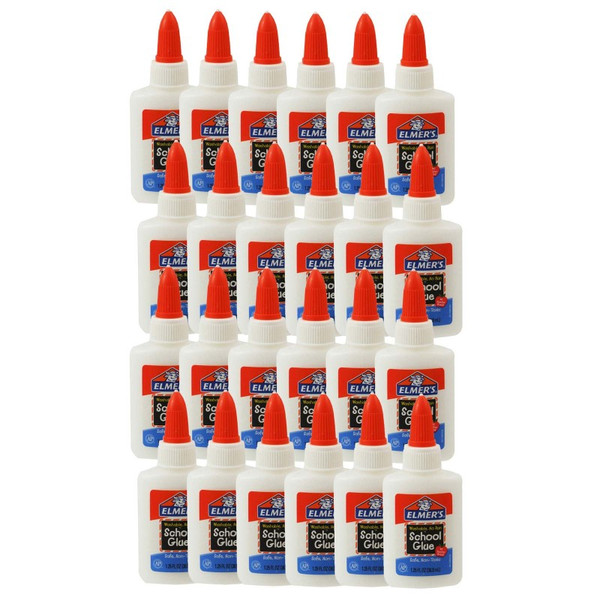 Elmer'S Washable School Glue, 1.25 Oz. Bottle, Pack Of 24 BORE301-24