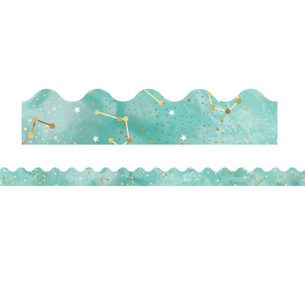 Carson Galaxy Constellations Scalloped Border, 39 Feet CD-108381