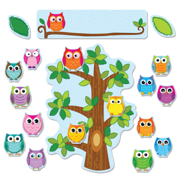 Carson Colorful Owls Behavior Bulletin Board Set CD-110226