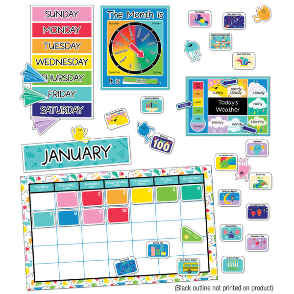 Carson Happy Place Calendar Bulletin Board Set CD-110551