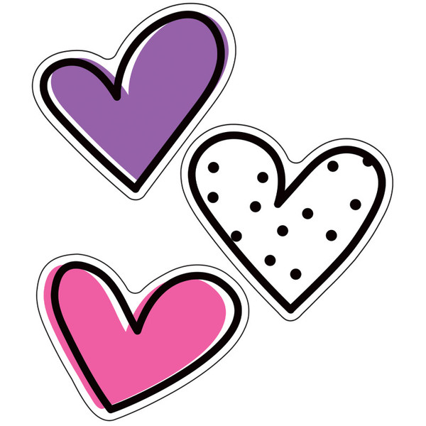 Carson Kind Vibes Doodle Hearts Cut-Outs, Pack Of 36 CD-120617