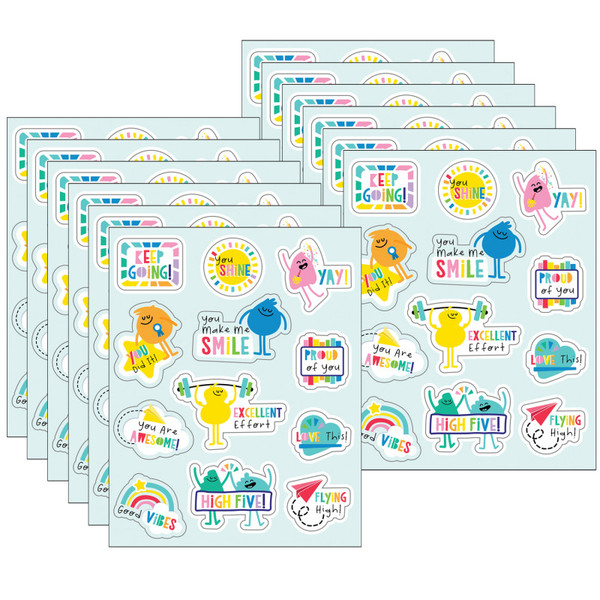 Carson Happy Place Motivators Motivational Stickers, 72 Per Pack, 12 Packs CD-168318-12