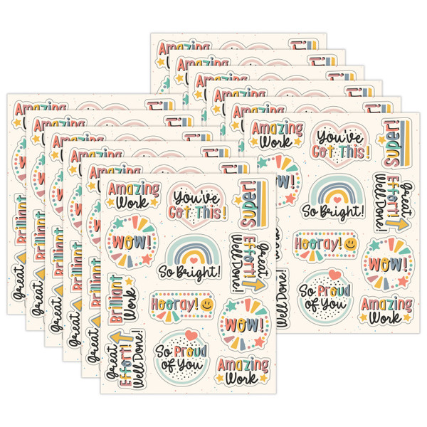 Carson We Belong Motivators Shape Stickers, 72 Per Pack, 12 Packs CD-168325-12