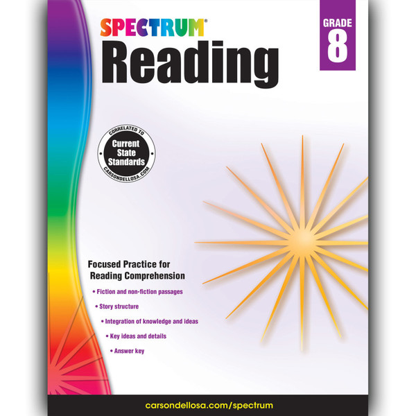 Spectrum Reading Workbook, Grade 8, Paperback CD-704586