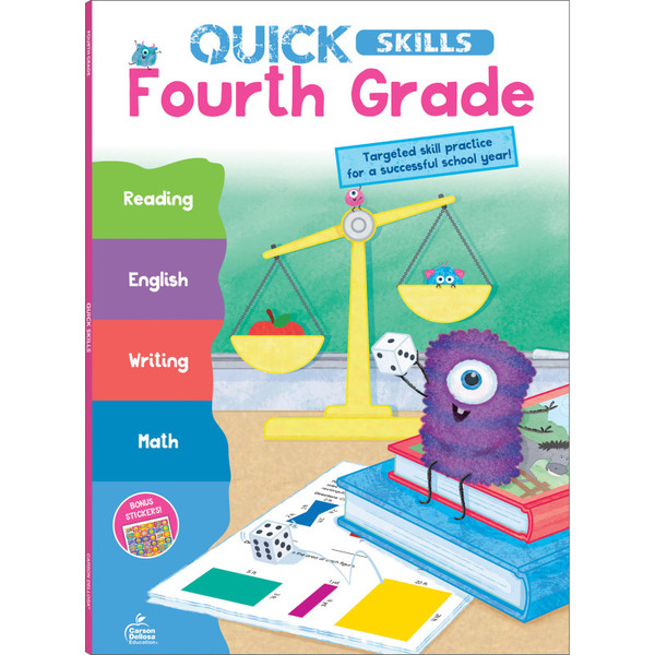 Carson Quick Skills Fourth Grade Workbook CD-705483