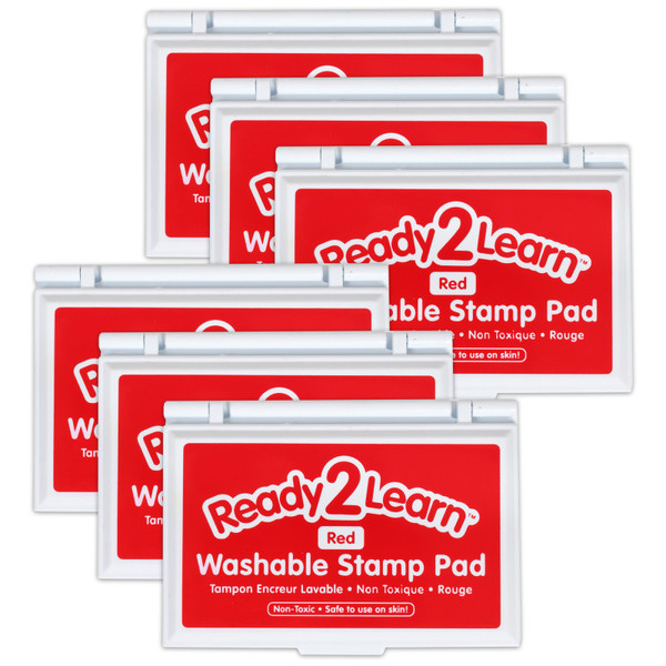 Ready Washable Stamp Pad - Red - Pack Of 6 CE-10047-6