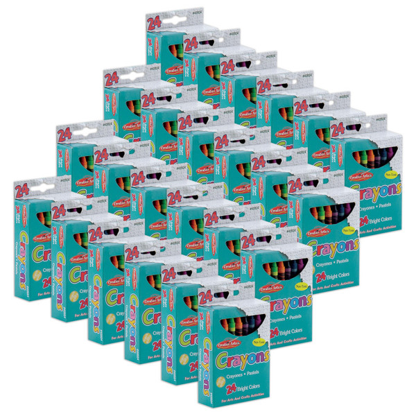 Charles Crayons, Assorted Colors, 24 Per Box, 24 Boxes CHL42024-24