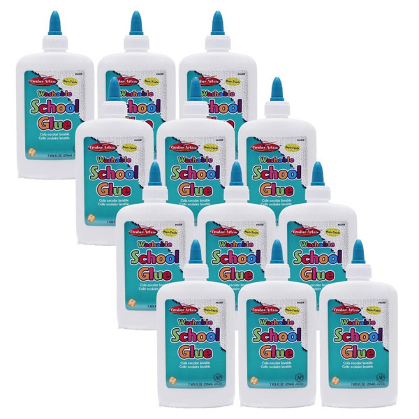 Charles Economy Washable School Glue 8 Oz, Pack Of 12 CHL46008-12