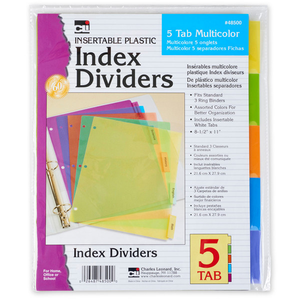 Charles 5 Tab Index Dividers CHL48500ST