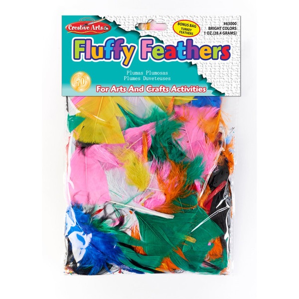 Charles Bright Hues Fluffy Turkey Feathers, 1 Oz CHL63000