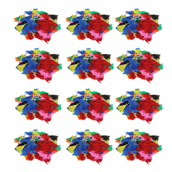 Charles Turkey Feathers, Bright Colors, 14 Grams Per Pack, 12 Packs CHL63035-12