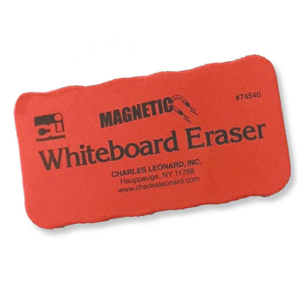 Charles Magnetic Whiteboard Eraser, Red/Black, 12 Per Pack CHL74540