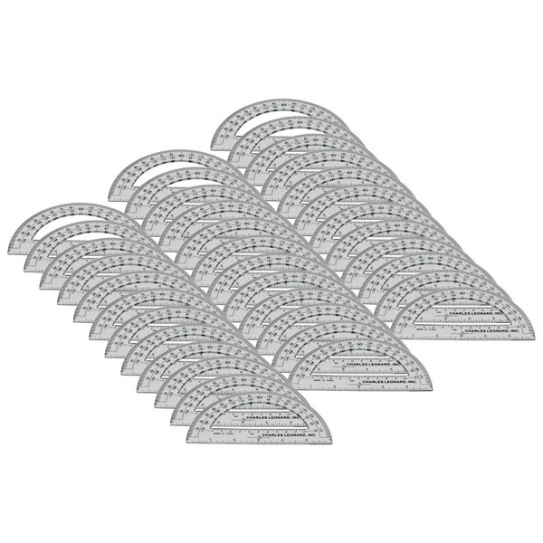 Charles Protractor Plastic, 6-Inch, 12 Per Pack, 3 Packs CHL77106IP-3
