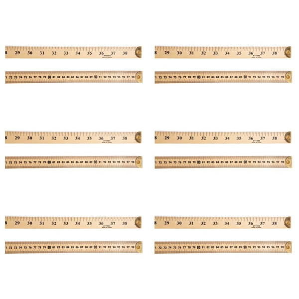 Charles Meter Stick Ruler With Metal End, Pack Of 6 CHL77595-6
