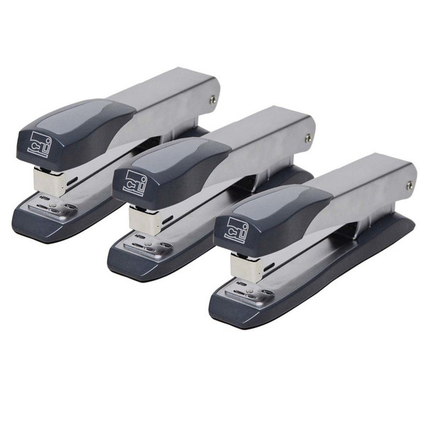 Charles Executive Metal Stapler, Full Strip, Gray, Pack Of 3 CHL82410-3