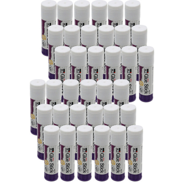 Charles Glue Stick, White, .74 Oz, Pack Of 36 CHL95174-36