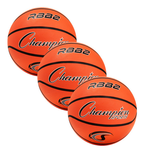 Champion Junior Rubber Basketball, Orange, Pack Of 3 CHSRBB2-3