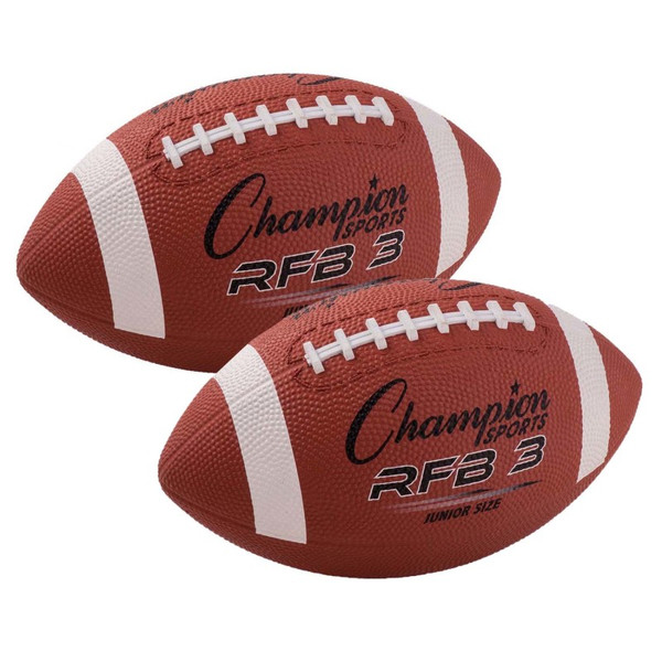 Champion Rubber Football, Junior Size, Pack Of 2 CHSRFB3-2