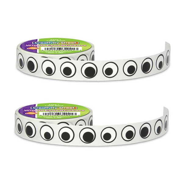 Creativity Wiggle Eyes Sticker Roll, Black, 0.5", 1000 Per Roll, 2 Rolls CK-34021-2
