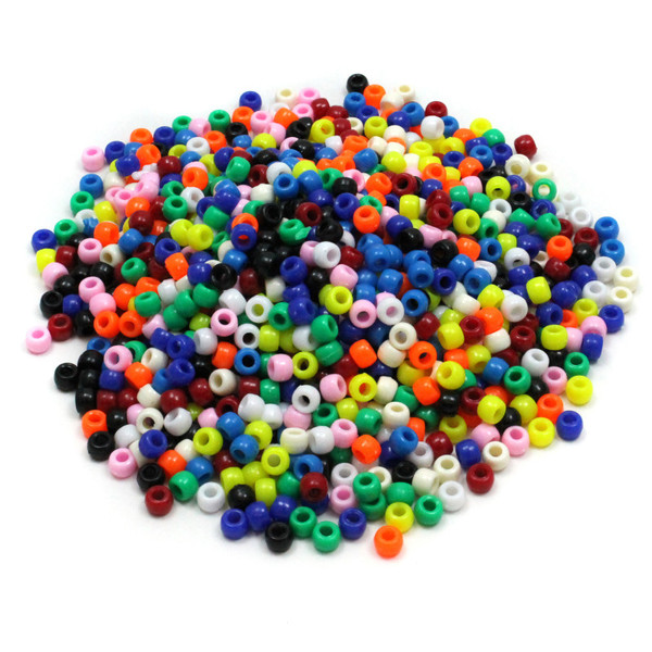 Creativity Pony Beads, Assorted Bright Hues, 6 Mm X 9 Mm, 1000 Pieces CK-3552