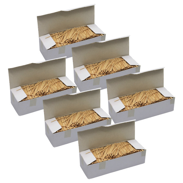 Creativity Natural Toothpicks, Flat, 2.25", 2500 Per Pack, 6 Packs CK-369001-6