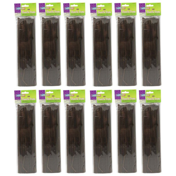 Creativity Regular Stems, Brown, 12" X 4 Mm, 100 Per Pack, 12 Packs CK-711213-12