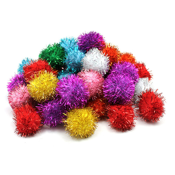 Creativity Glitter Pom Pons, Assorted Colors, 1", 40 Pieces CK-811501