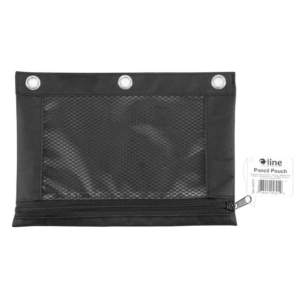 C-Line Pencil Pouch For 3-Ring Binders, 7" X 10", Black CLI05701