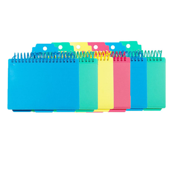C-Line Spiral Bound Index Card Notebook With Index Tabs, Assorted Tropic Tones Colors, Pack Of 6 CLI48750-6