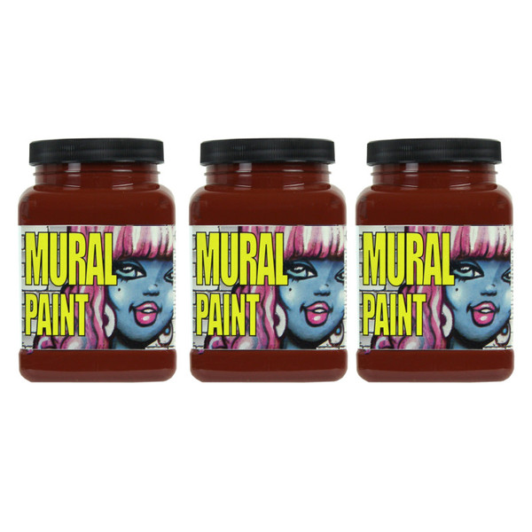 Chroma Mural Paint, Pint, Dirt (Burnt Sienna), Pack Of 3 CRM2450-3