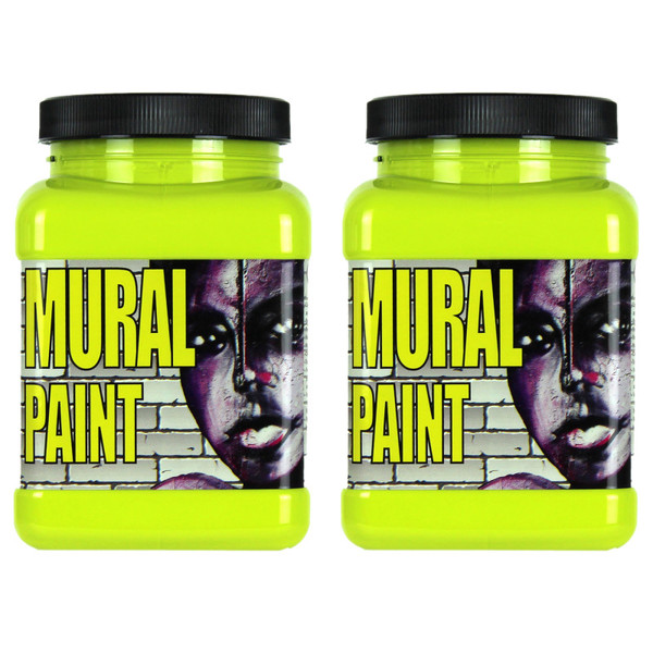 Chroma Mural Paint, Pint, Psychedelic (Yellow Green), Pack Of 2 CRM2508-2