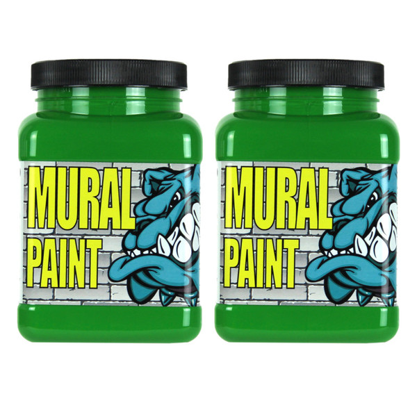 Chroma Mural Paint, Pint, T-Rex (Brilliant Green), Pack Of 2 CRM2510-2
