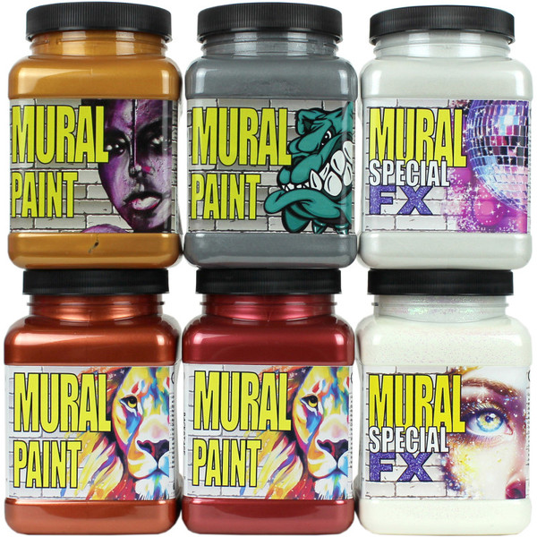 Chroma Mural Paint, Pint, 6 Metallic Colors Set CRM2895