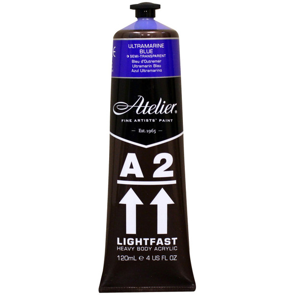 Atelier A2 Heavy Body Lightfast Artist Acrylic, 4 Oz., Ultramarine Blue CRM692