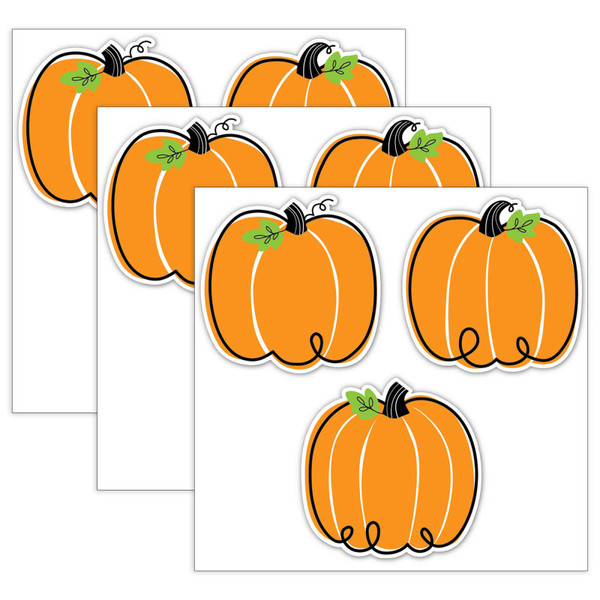 Creative Core Décor Doodle Pumpkin 6" Designer Cut-Outs, 36 Per Pack, 3 Packs CTP10590-3