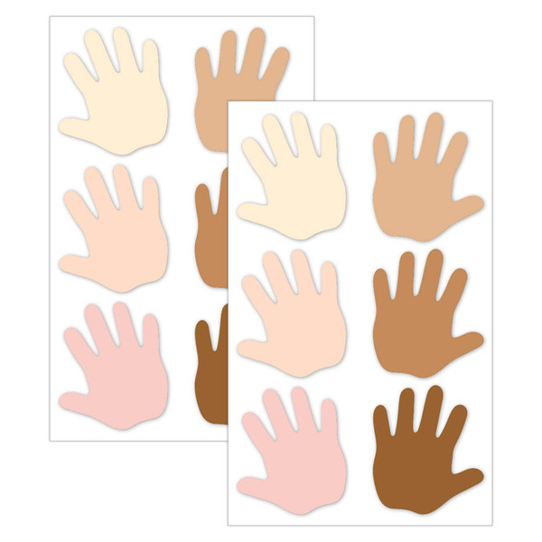 Creative Multicultural Hands 6" Designer Cut-Outs, 36 Per Pack, 2 Packs CTP10593-2