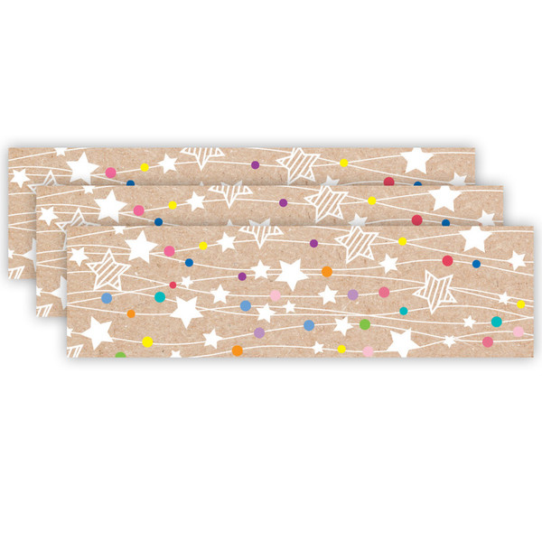 Creative Krafty Pop Colorful Kraft Stars On Strings Ez Border, 48 Feet Per Pack, 3 Packs CTP10907-3