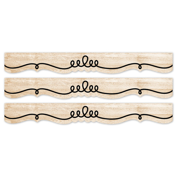 Creative Core Decor Loop-De-Doodle On Wood Ez Border, 48 Feet Per Pack, 3 Packs CTP10977-3