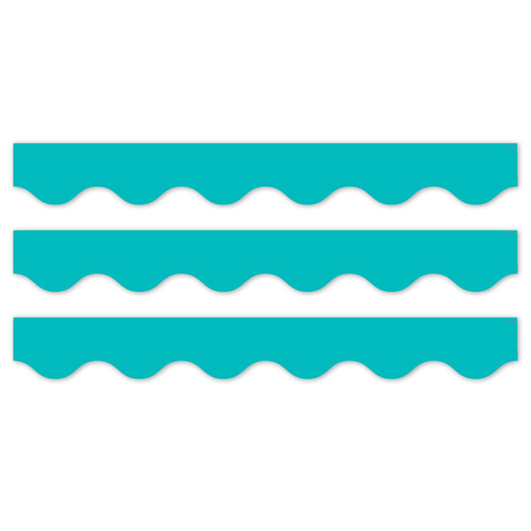 Creative Core Decor Turquoise Wavy Ez Border, Bulletin Board Border, 48 Feet Per Pack, 3 Packs CTP11062-3