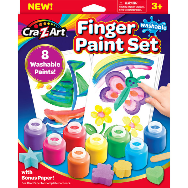 Cra-Z-Art Washable Finger Paints Set, 8 Colors CZA124064