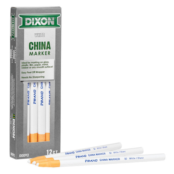 Dixon Phano China Markers, White, Pack Of 12 DIX00092