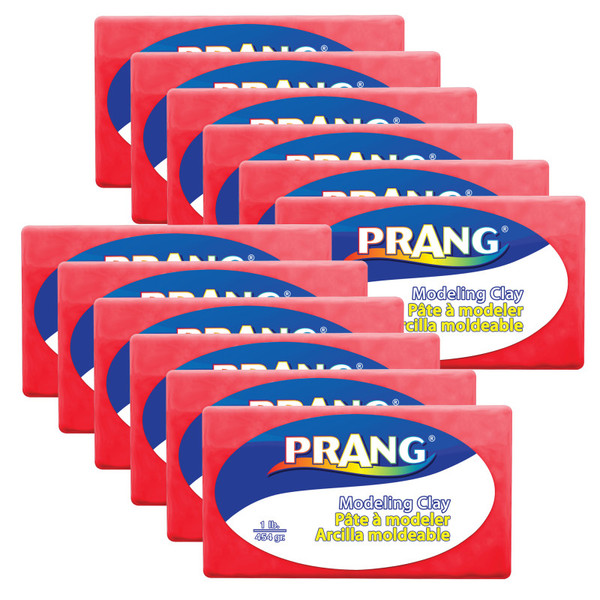 Prang Modeling Clay, 1 Lb. Per Pack, Red, Pack Of 12 DIX00781-12